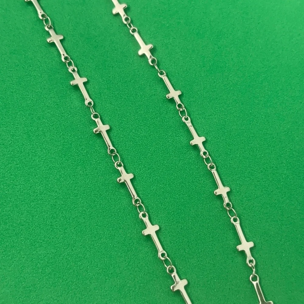 Link Chain Cross Necklace for Men Women